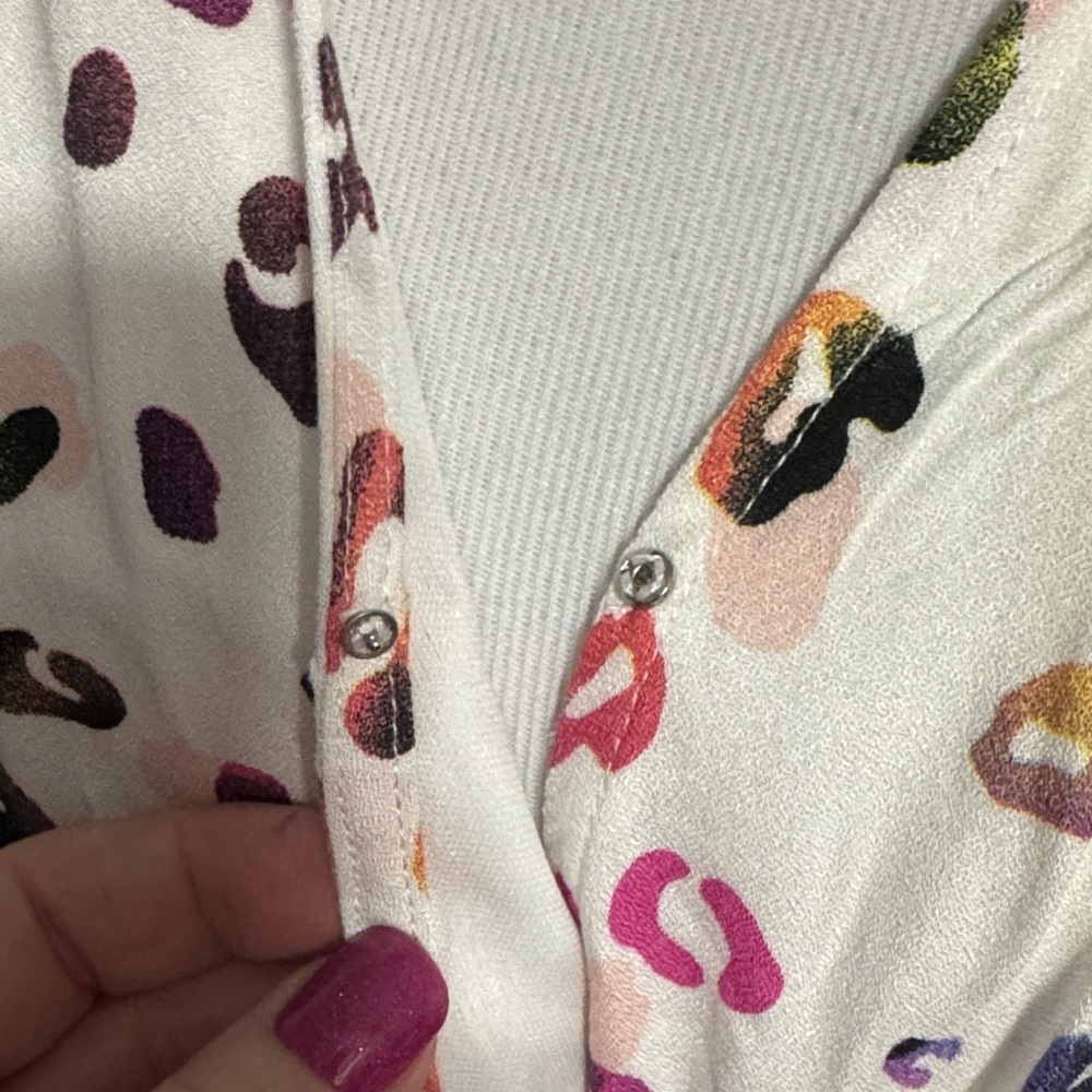 white birch Cream Multicolor Leopard Tiered V-Neck Mini Dress - Picture 5 of 5